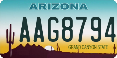 AZ license plate AAG8794