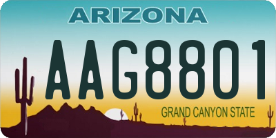 AZ license plate AAG8801