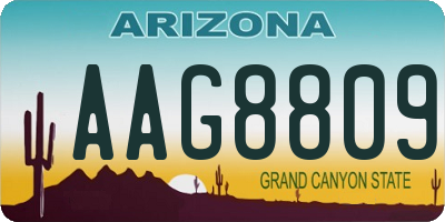 AZ license plate AAG8809