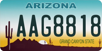 AZ license plate AAG8818