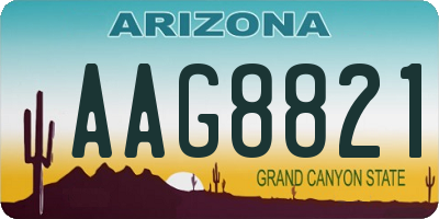 AZ license plate AAG8821