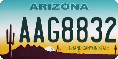 AZ license plate AAG8832