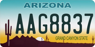 AZ license plate AAG8837