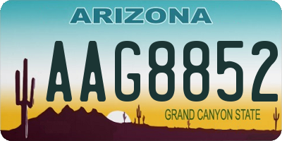 AZ license plate AAG8852