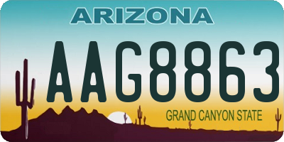 AZ license plate AAG8863