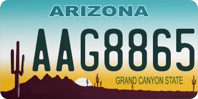 AZ license plate AAG8865
