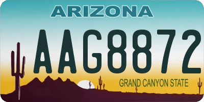 AZ license plate AAG8872