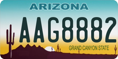 AZ license plate AAG8882