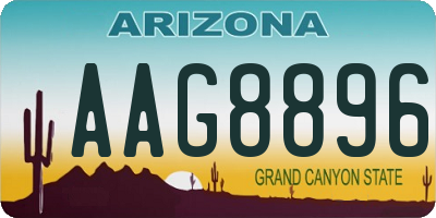 AZ license plate AAG8896