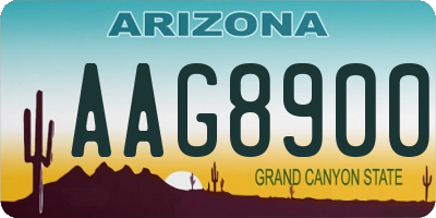 AZ license plate AAG8900