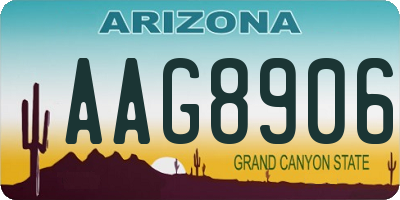 AZ license plate AAG8906