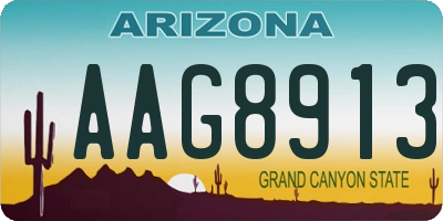 AZ license plate AAG8913