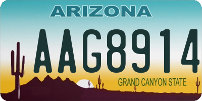 AZ license plate AAG8914