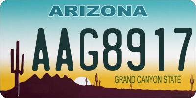 AZ license plate AAG8917