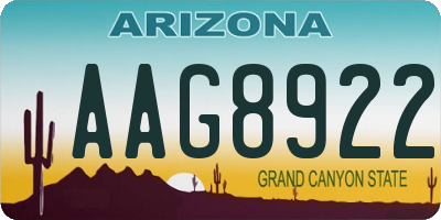 AZ license plate AAG8922