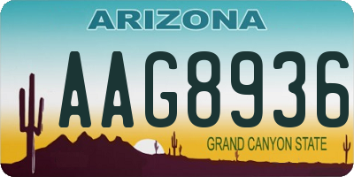 AZ license plate AAG8936