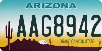 AZ license plate AAG8942