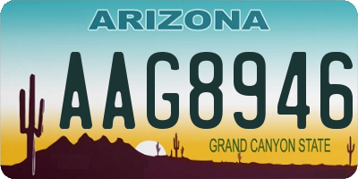 AZ license plate AAG8946