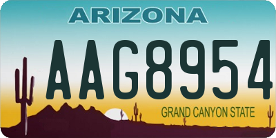 AZ license plate AAG8954
