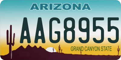 AZ license plate AAG8955