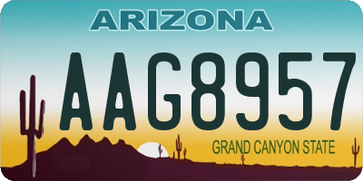 AZ license plate AAG8957