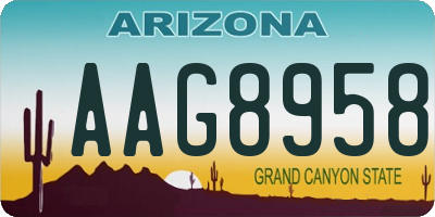 AZ license plate AAG8958