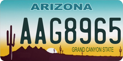 AZ license plate AAG8965