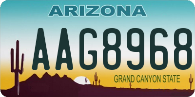 AZ license plate AAG8968