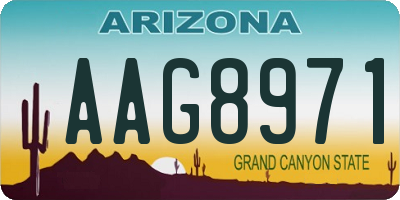AZ license plate AAG8971