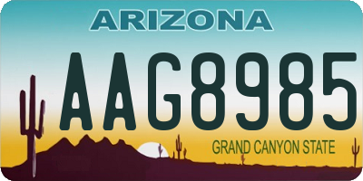 AZ license plate AAG8985