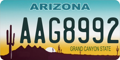 AZ license plate AAG8992