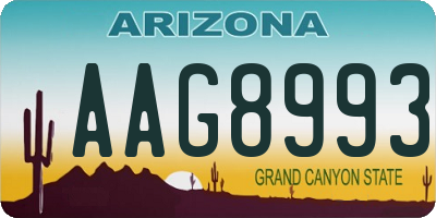 AZ license plate AAG8993
