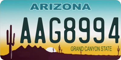 AZ license plate AAG8994