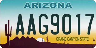 AZ license plate AAG9017