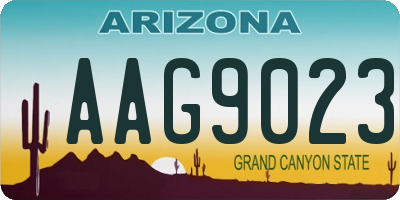 AZ license plate AAG9023