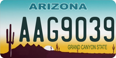 AZ license plate AAG9039