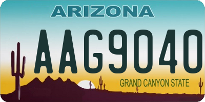AZ license plate AAG9040