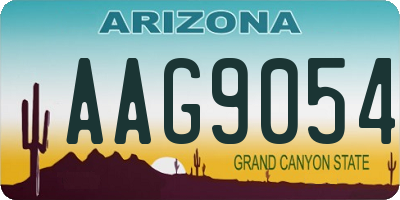 AZ license plate AAG9054