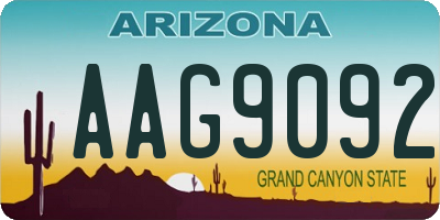 AZ license plate AAG9092