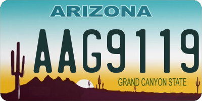 AZ license plate AAG9119