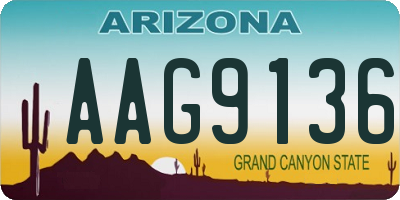 AZ license plate AAG9136