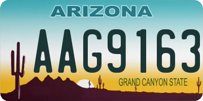 AZ license plate AAG9163
