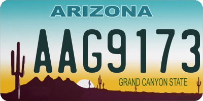 AZ license plate AAG9173