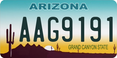 AZ license plate AAG9191