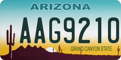 AZ license plate AAG9210