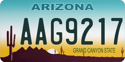 AZ license plate AAG9217