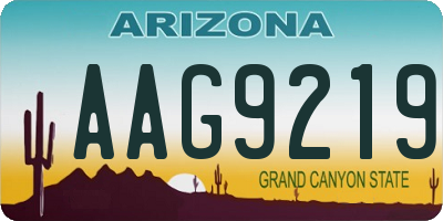AZ license plate AAG9219