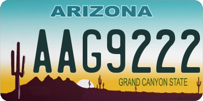 AZ license plate AAG9222