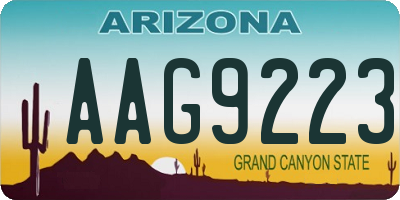 AZ license plate AAG9223