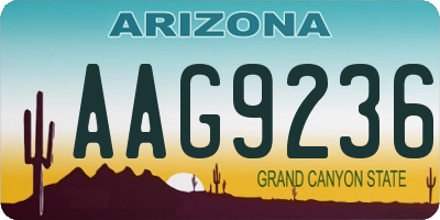AZ license plate AAG9236